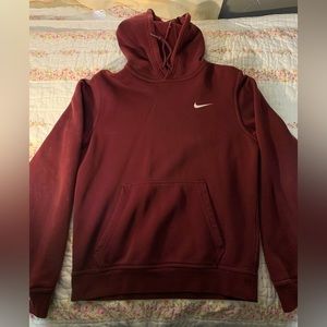 Maroon Nike Hoodie - Size Small